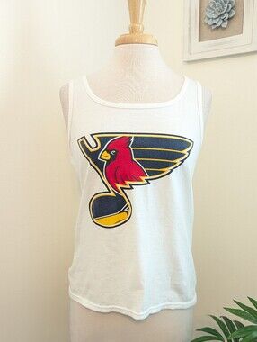 Anvil St. Louis Cardinals Baseball & St. Louis Blues Hockey White Tank Top M